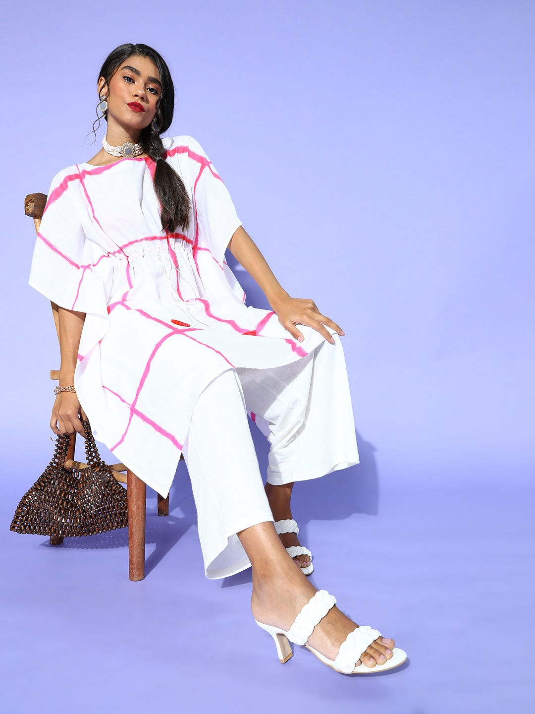

Anouk Classic White Cotton New Age Kaftan Kurta