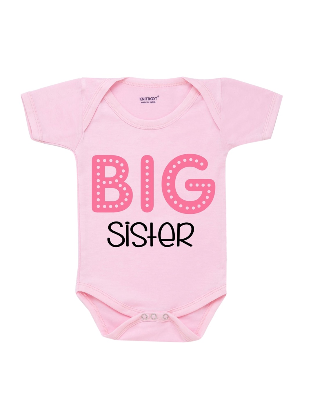 

KNITROOT Kids Pink Printed Cotton Bodysuit