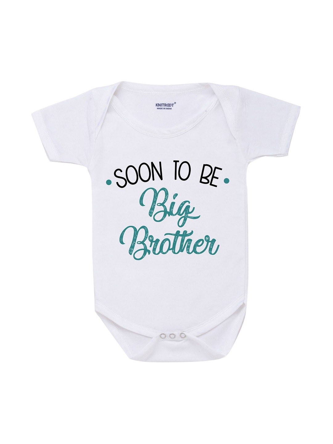 

KNITROOT Kids White Printed Cotton Bodysuit