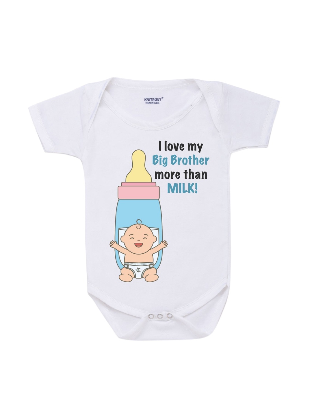 

KNITROOT Infants White Printed Bodysuit