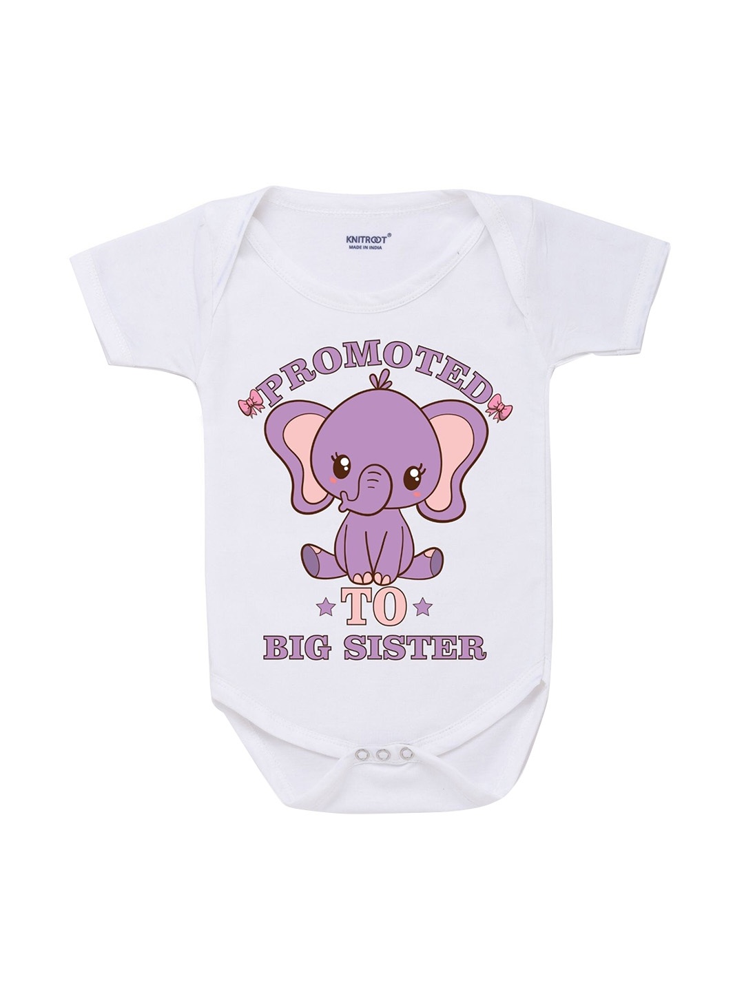 

KNITROOT Kids White Printed Bodysuit