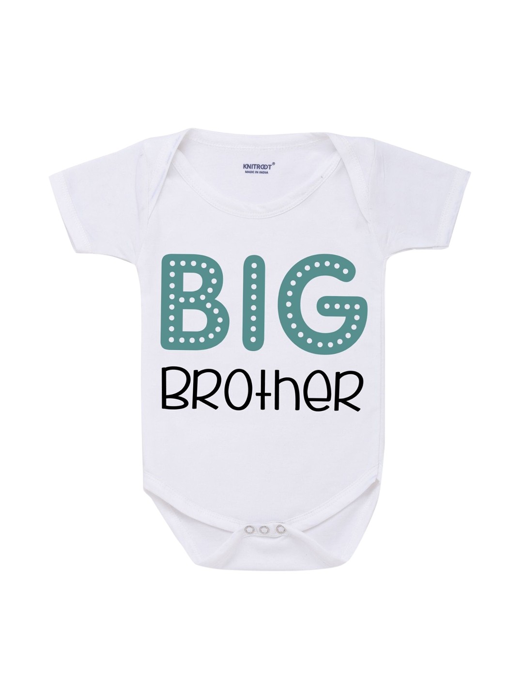 

KNITROOT Kids White Big Brother Printed Cotton Bodysuit