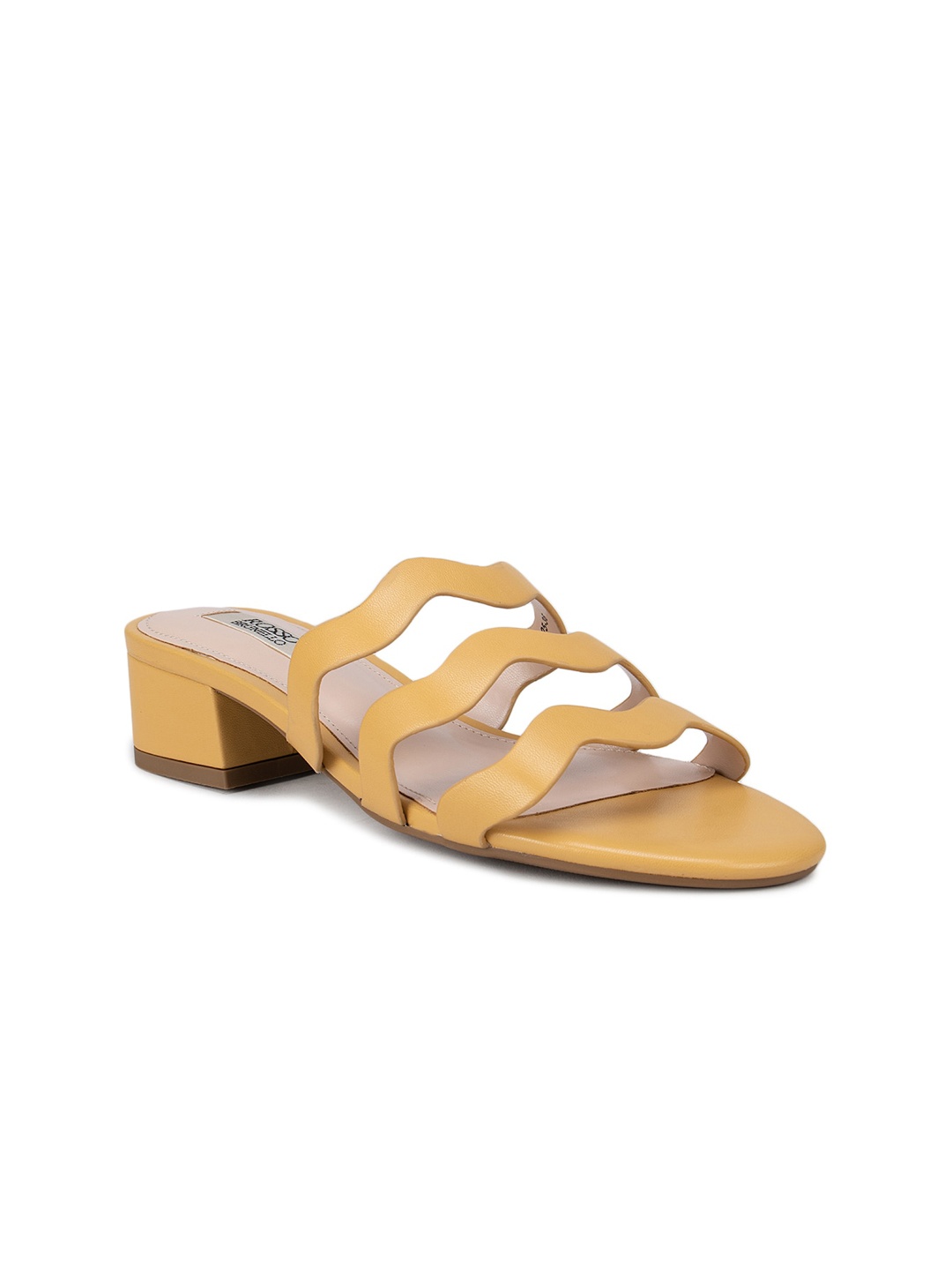

ROSSO BRUNELLO Women Mustard PU Block Sandals