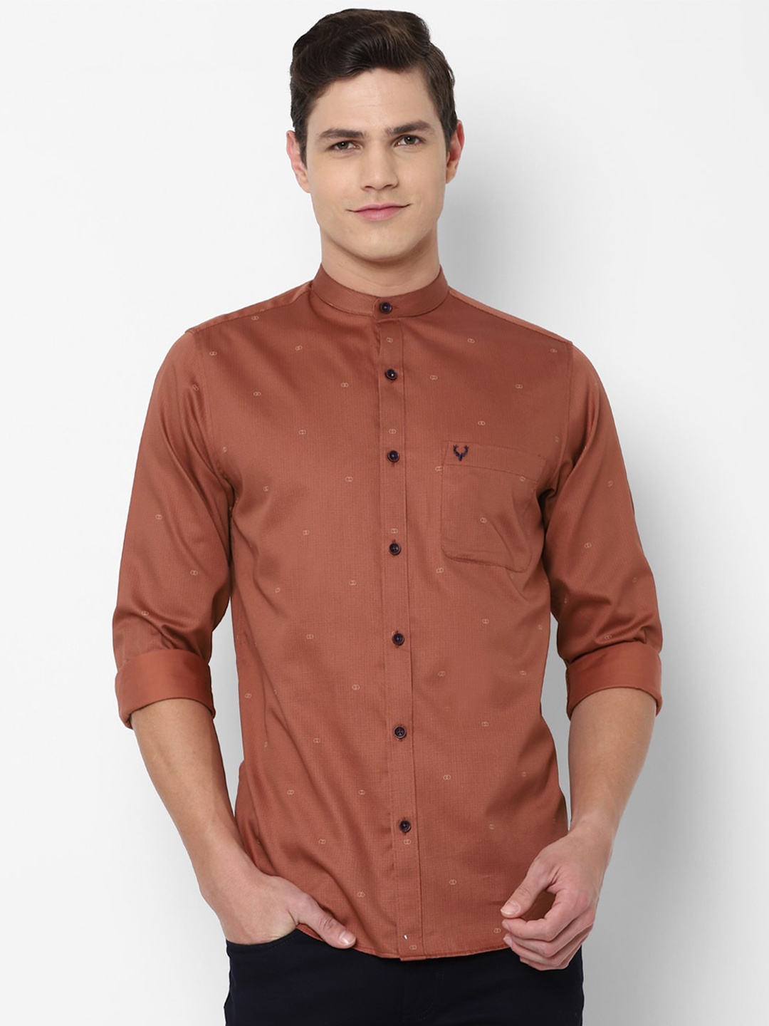 

Allen Solly Men Brown Solid Slim Fit Casual Shirt