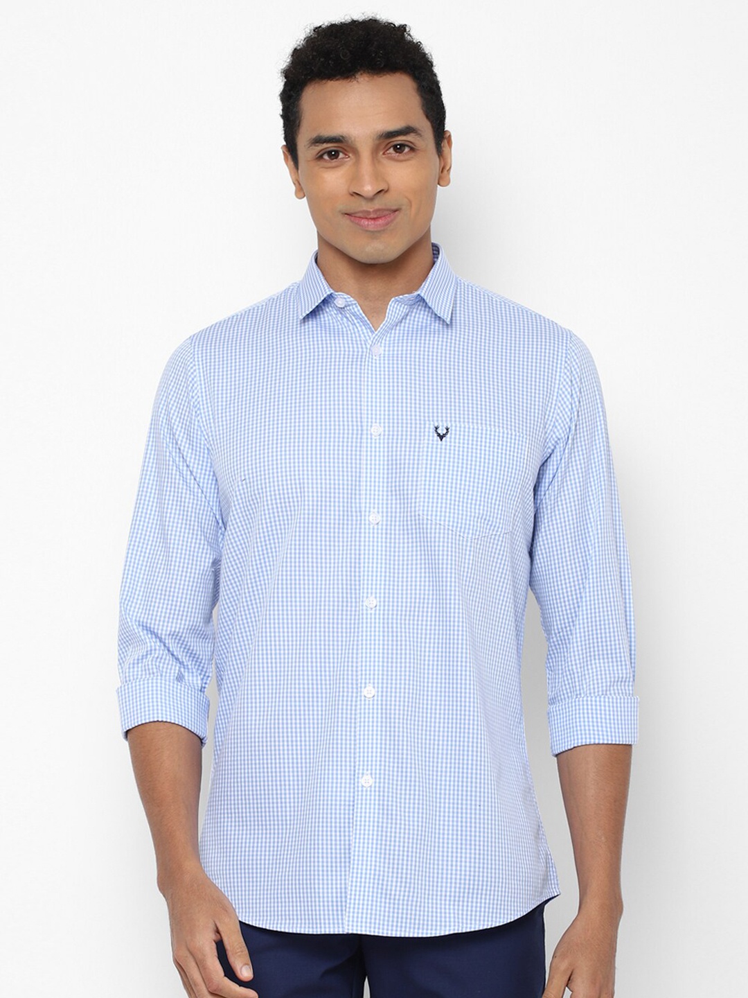 

Allen Solly Men Blue Slim Fit Checked Casual Shirt