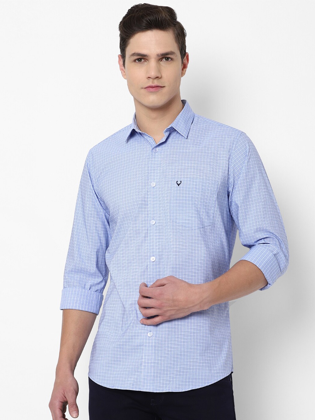 

Allen Solly Men Blue Slim Fit Checked Casual Shirt