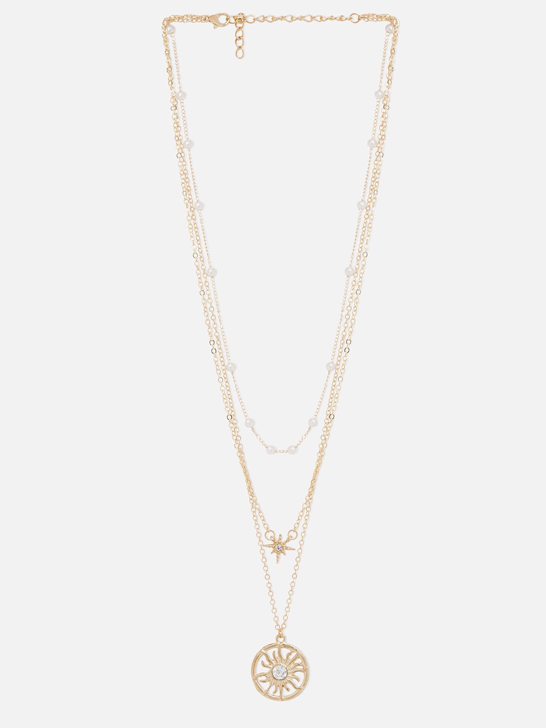 

20Dresses Women Gold-Plated & White Layered Necklace
