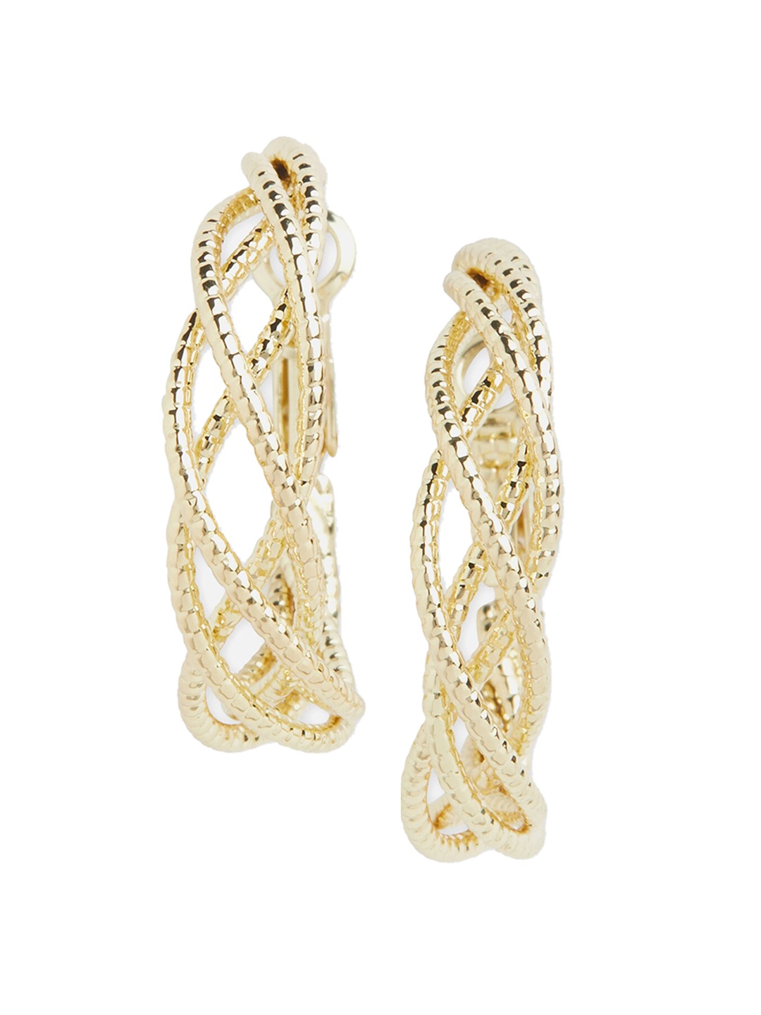 

20Dresses Gold-Plated Circular Twisted Hoop Earrings