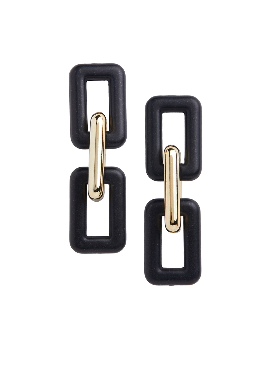 

20Dresses Black & Gold-Plated Square Drop Earrings