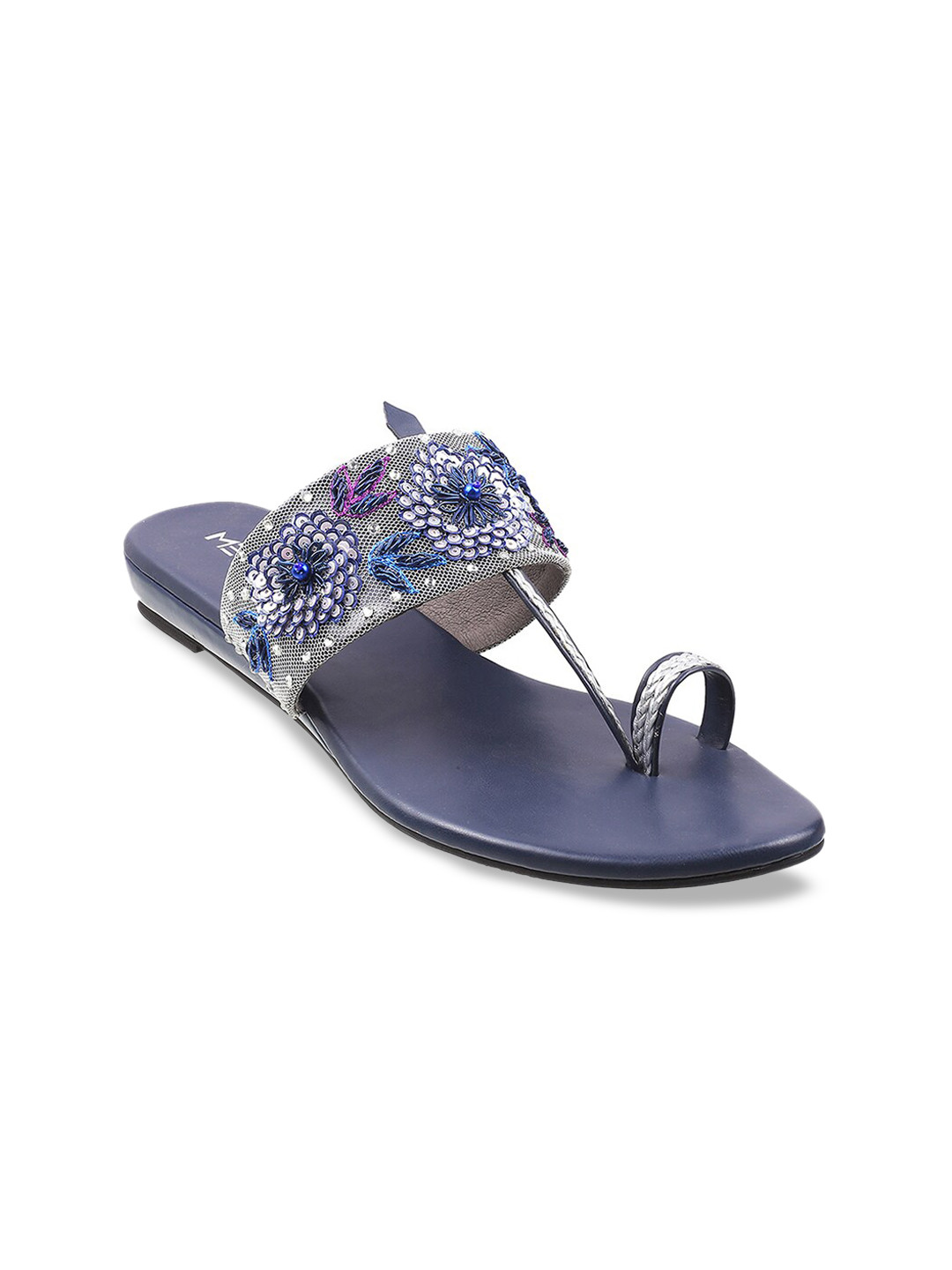 

Metro Women Blue Embellished One Toe Flats
