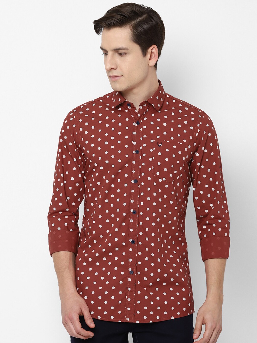 

Allen Solly Sport Men Red Polka Dots Printed Casual Shirt