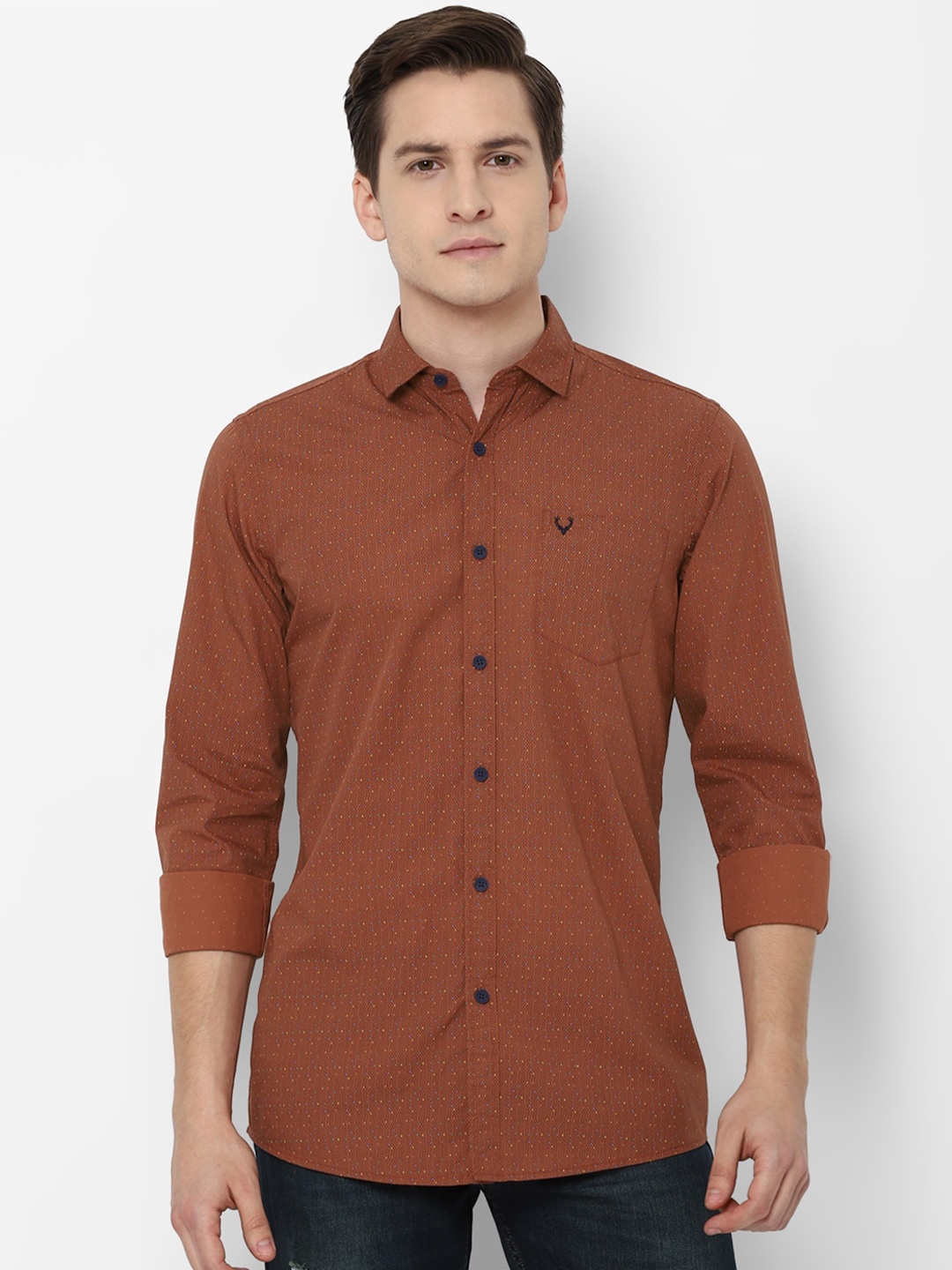 

Allen Solly Sport Men Brown Printed Cotton Casual Shirt