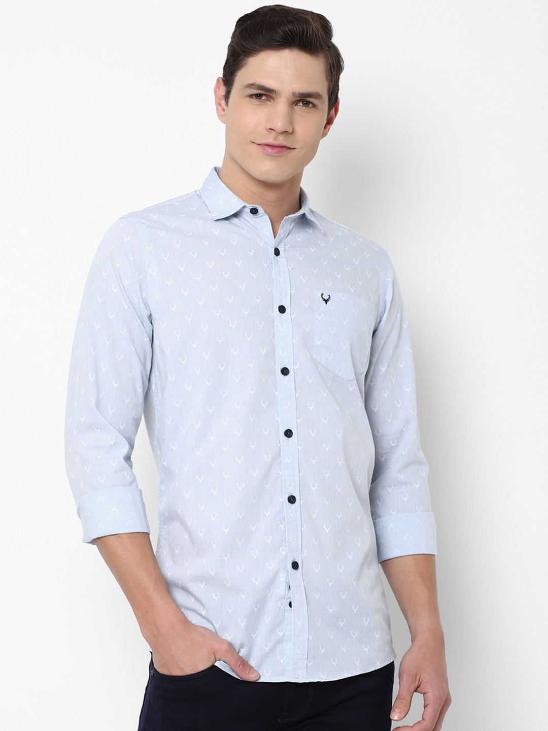 

Allen Solly Sport Men Blue Printed Regular Fit Casual Shirt