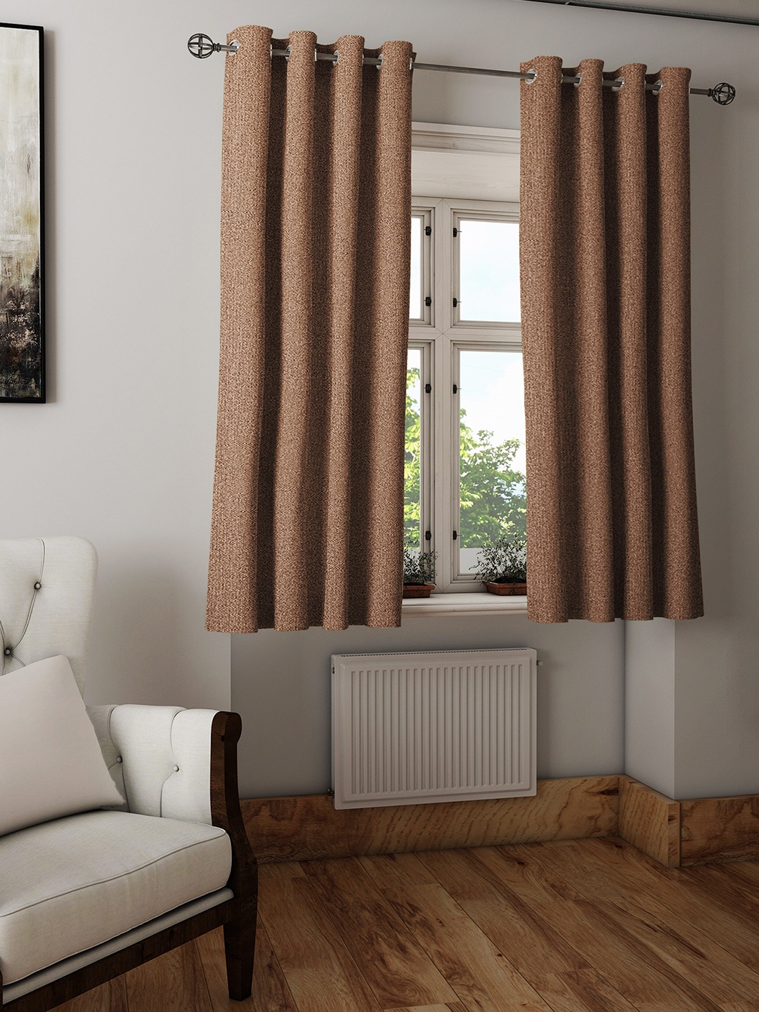 

S9home by Seasons Bronze Toned Set of 2 Room Darkening Window Curtain