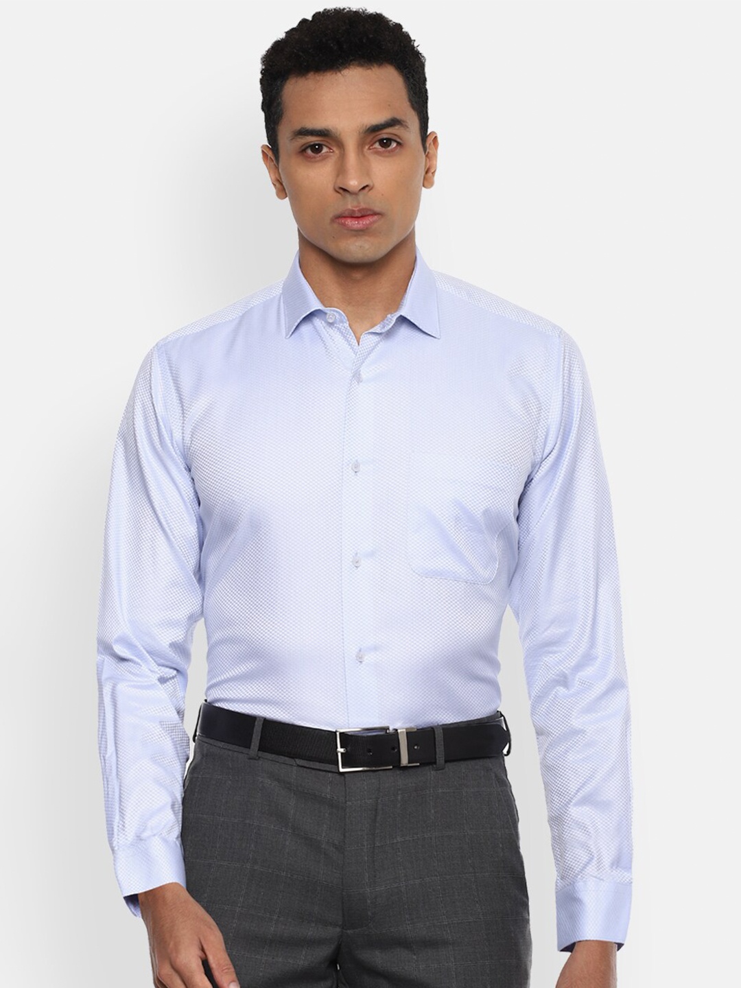 

Van Heusen Men Blue Pure Cotton Formal Shirt