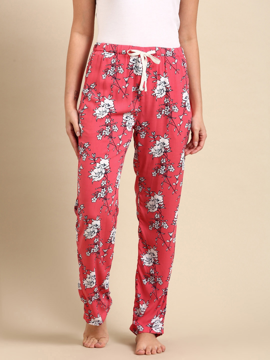 

Dreamz by Pantaloons Women Pink Printed Lounge Pants