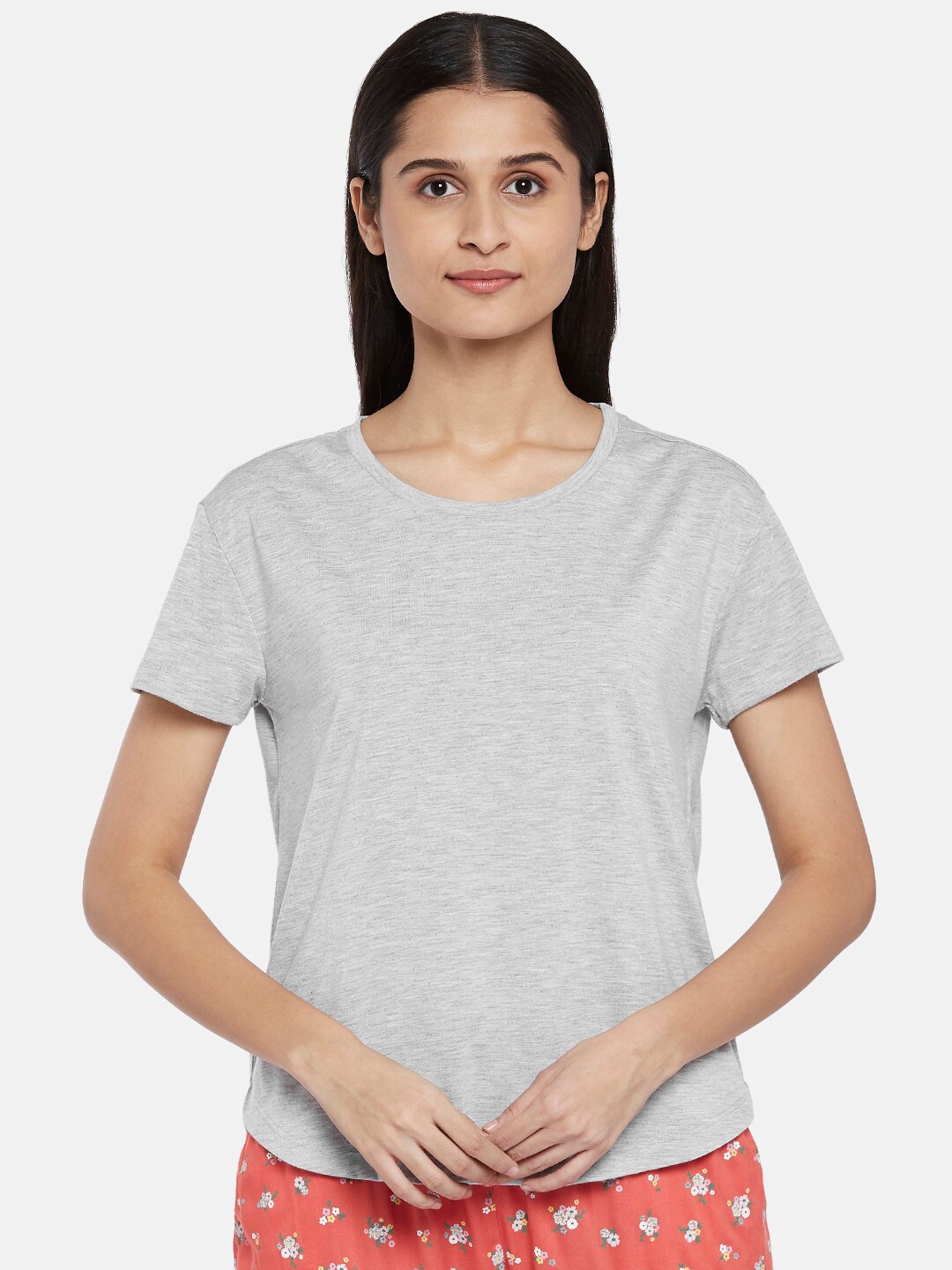 

Dreamz by Pantaloons Grey Melange Lounge tshirt