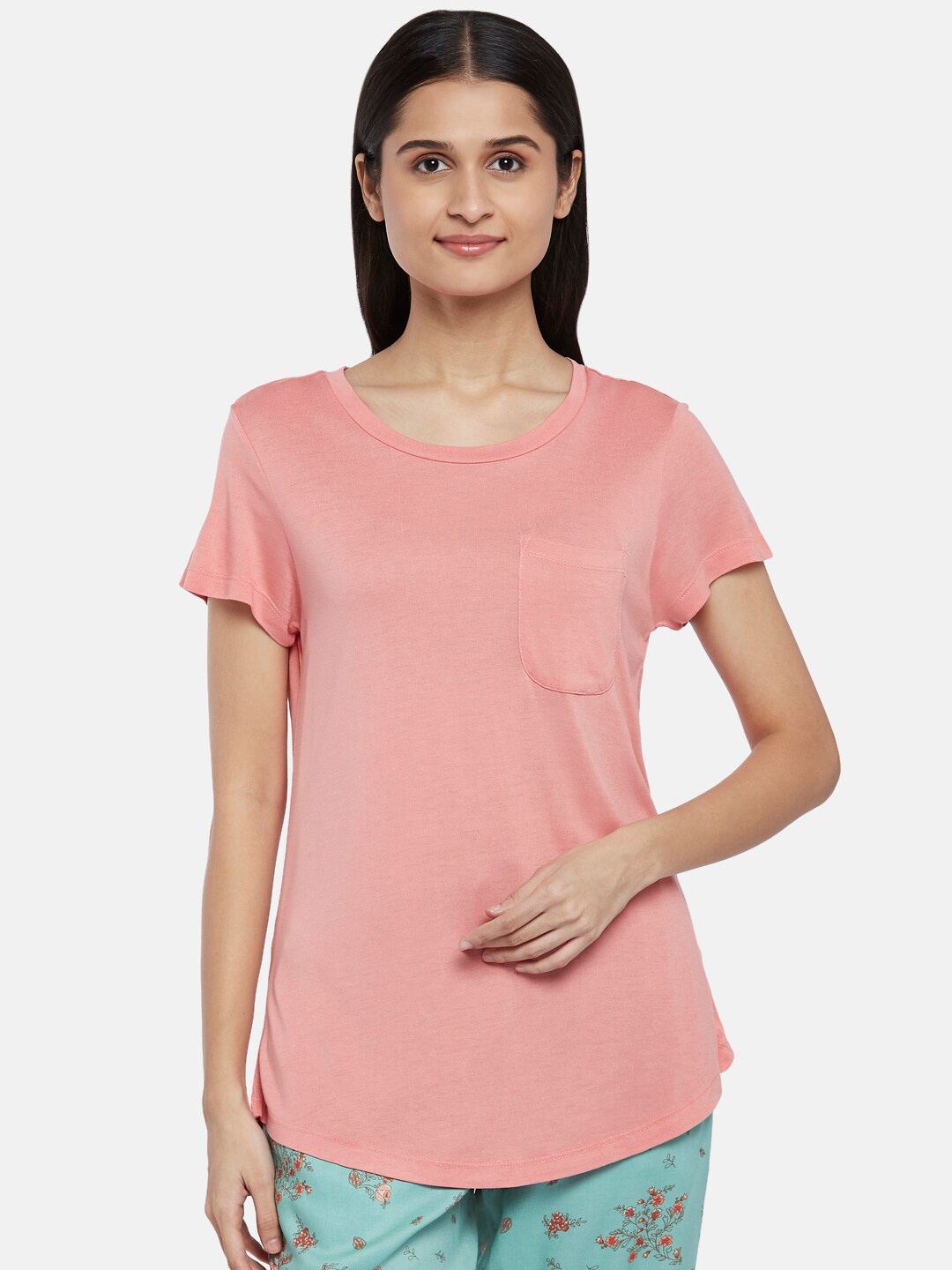 

Dreamz by Pantaloons Pink Solid Lounge tshirt