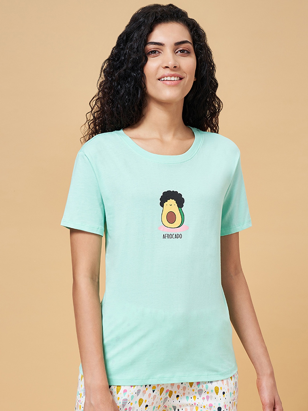 

Dreamz by Pantaloons Green Pure Cotton Lounge tshirt