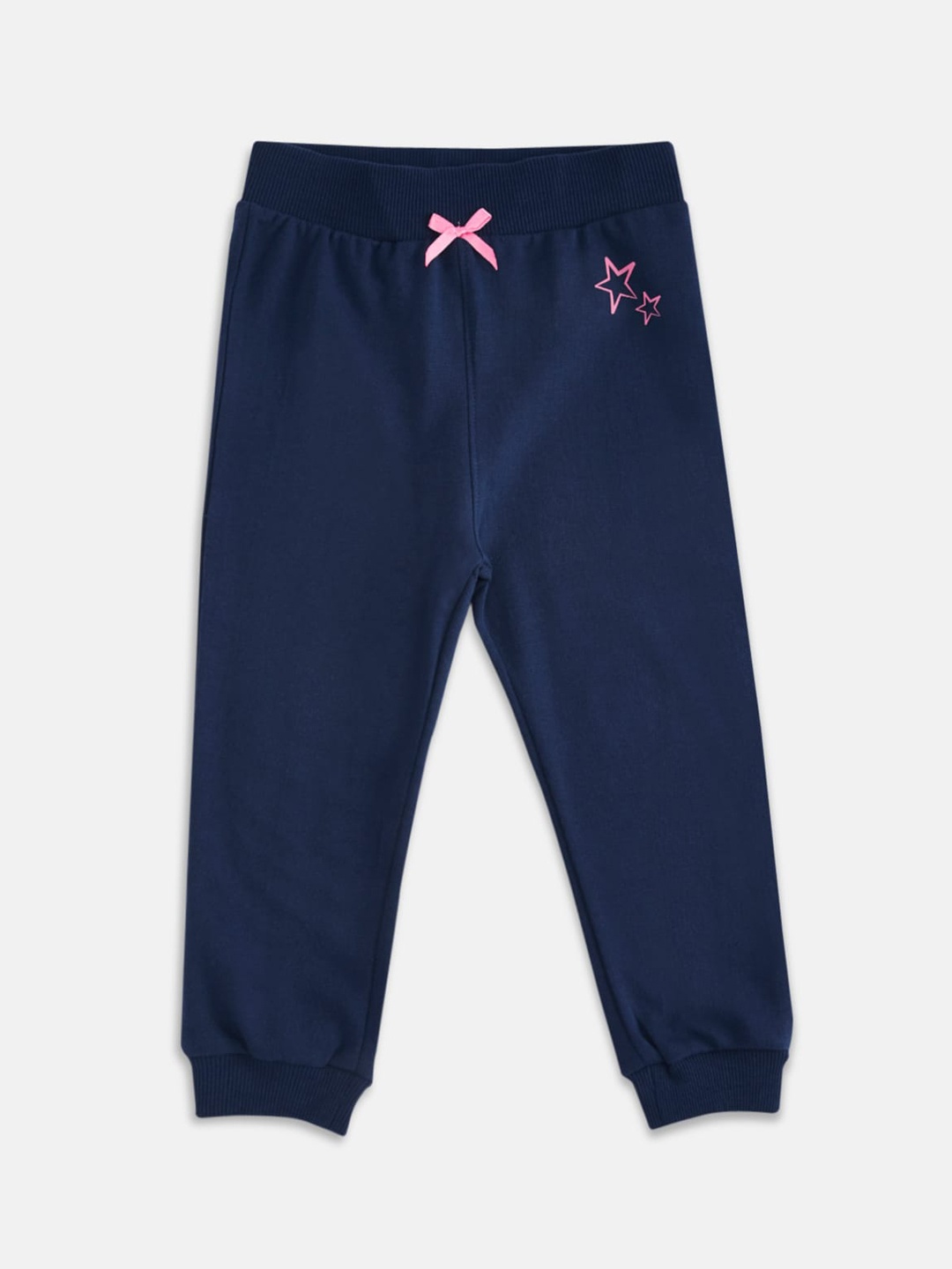

Pantaloons Baby Girls Navy Blue Solid Cotton Track Pants