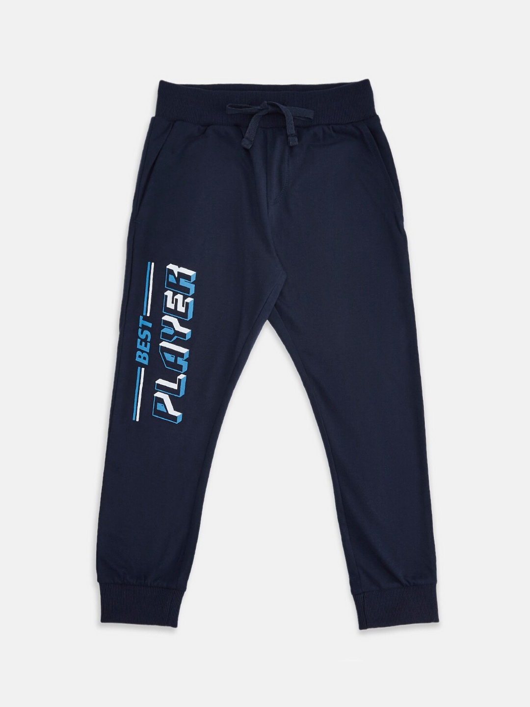 

Pantaloons Junior Boys Navy Blue Solid Pure Cotton Joggers