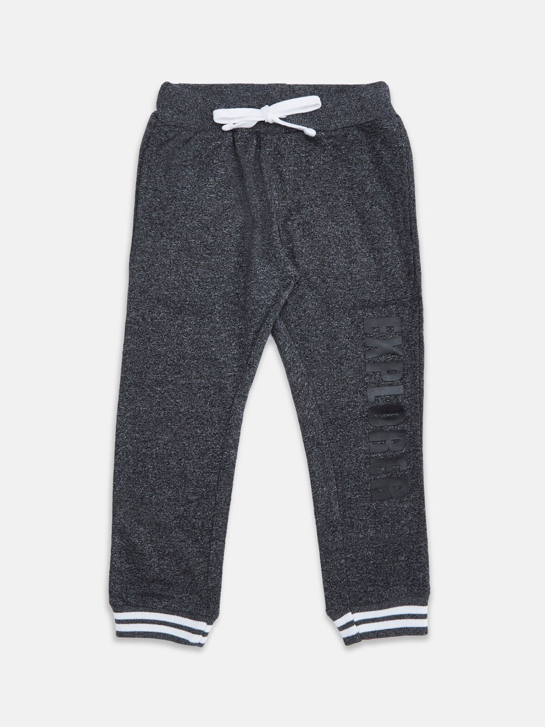 

Pantaloons Junior Boys Charcoal Grey Solid Pure Cotton Joggers