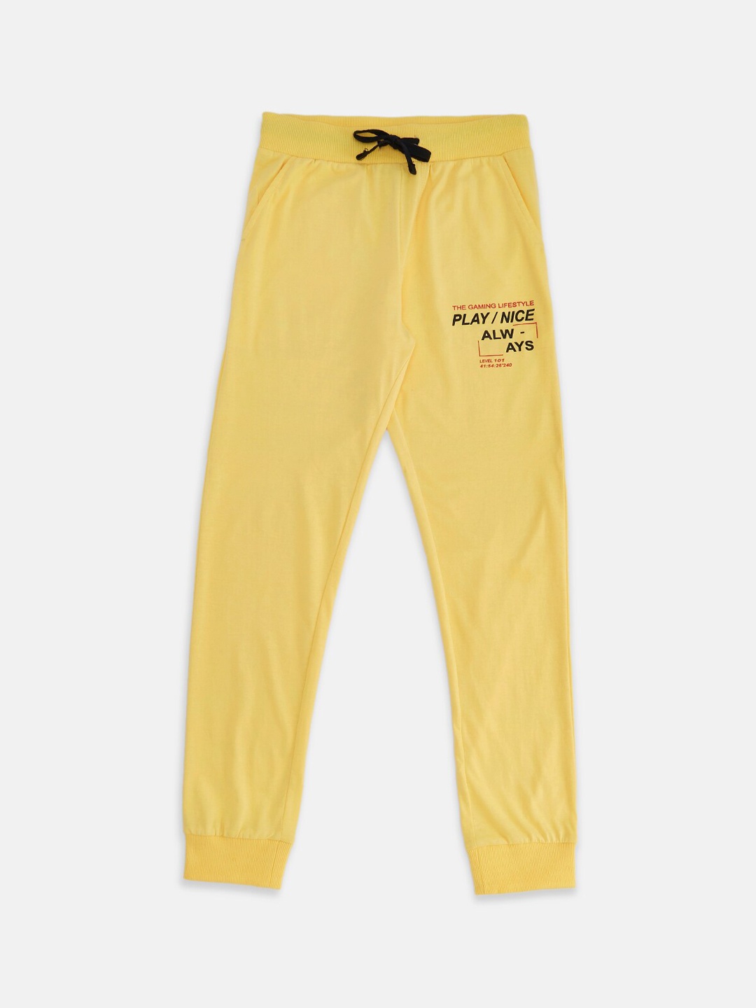 

Pantaloons Junior Boys Yellow Solid Pure Cotton Joggers