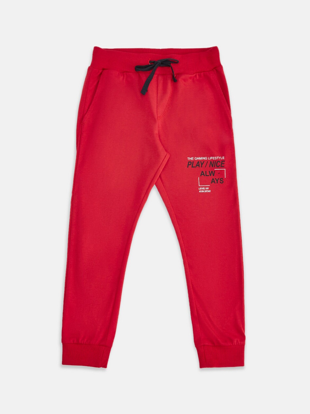 

Pantaloons Junior Boys Red Solid Pure Cotton Joggers