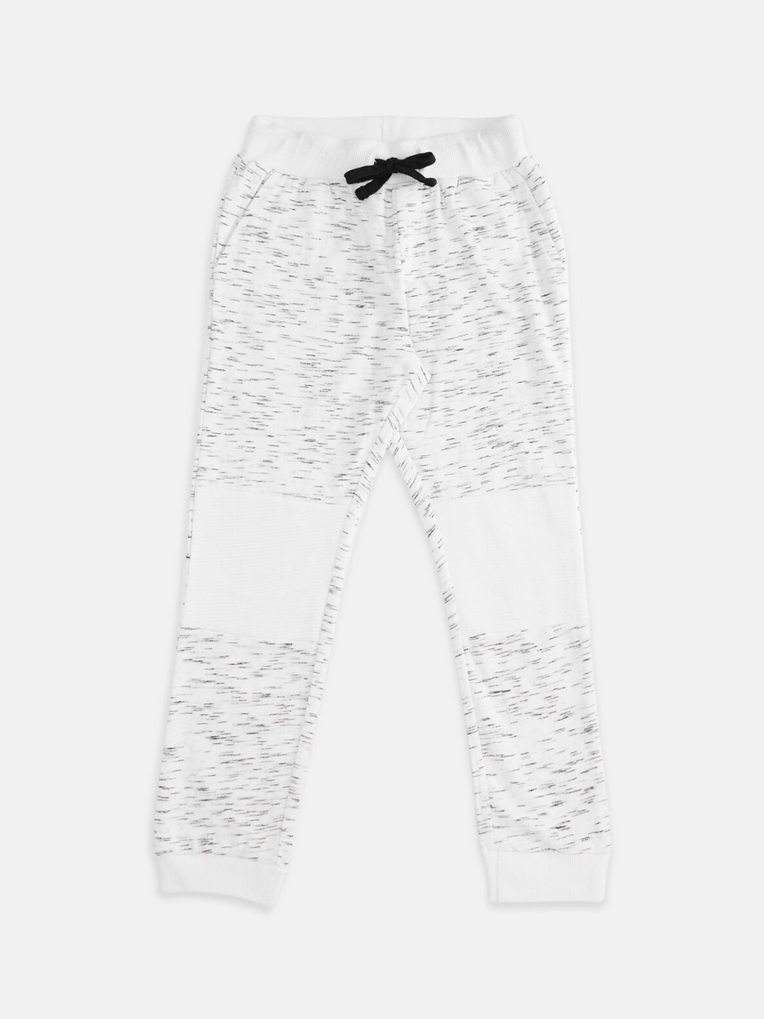 

Pantaloons Junior Boys White & Black Printed Pure Cotton Joggers