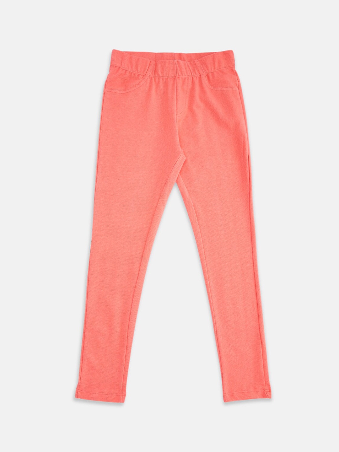 

Pantaloons Junior Girls Pink Solid Cotton Jeggings