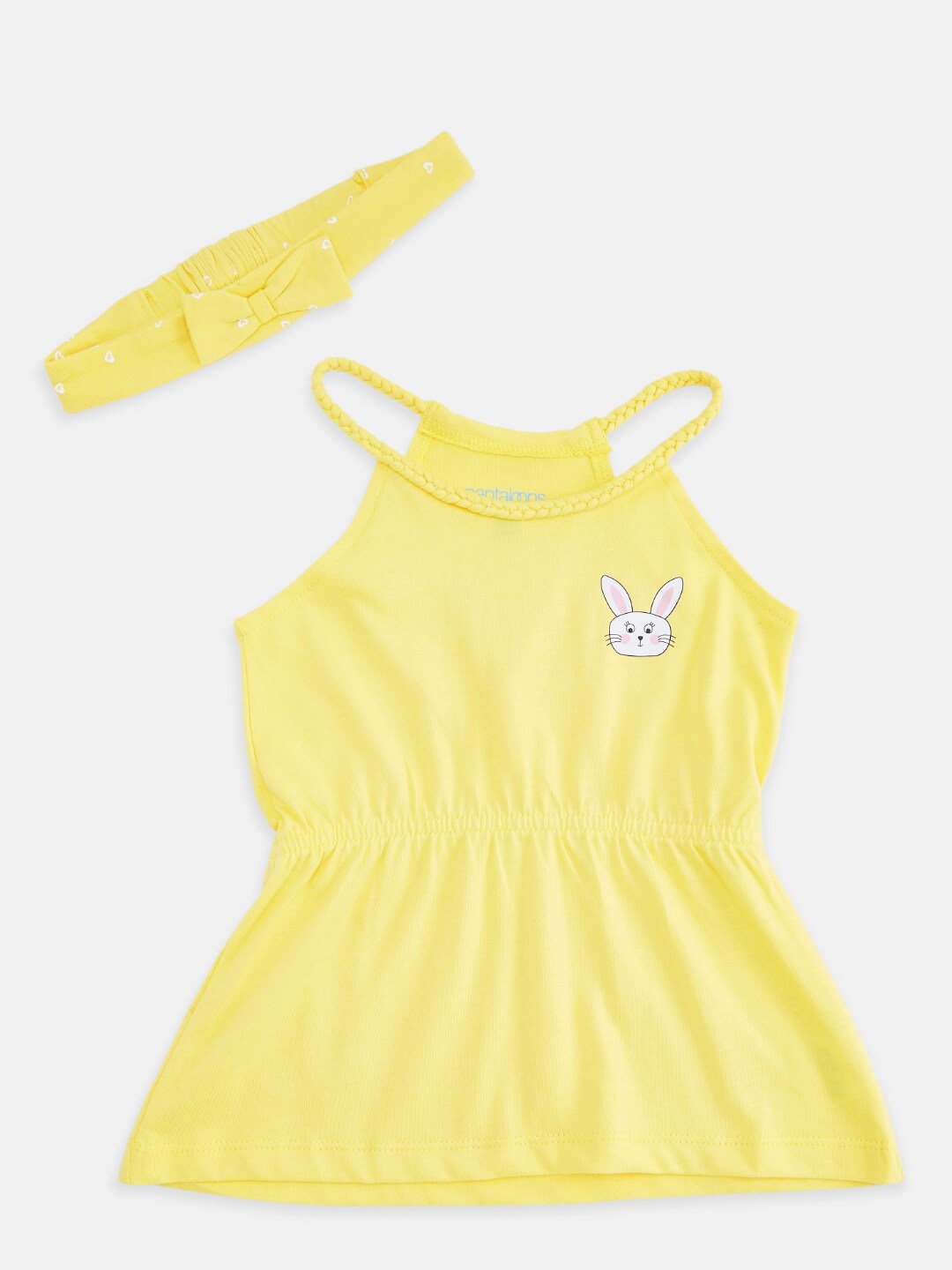 

Pantaloons Baby Girls Yellow Pure Cotton T-shirt