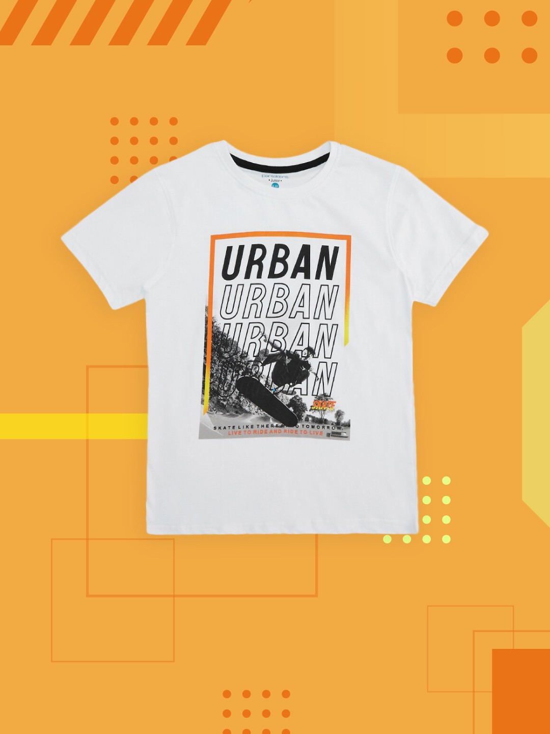 

Pantaloons Junior Boys White Typography Printed Pure Cotton T-shirt