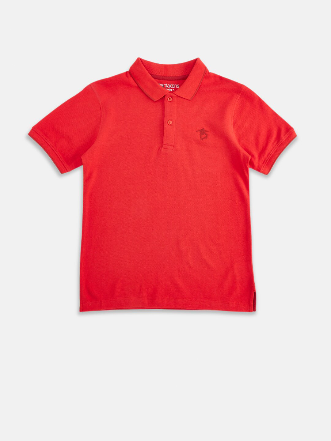 

Pantaloons Junior Boys Red Solid Polo Collar Pure Cotton T-shirt