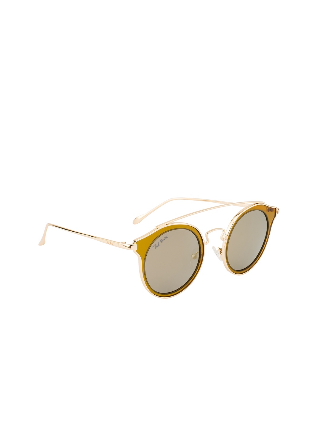 

Ted Smith Unisex Grey Lens & Gold-Toned Aviator Sunglasses with Polarised Lens