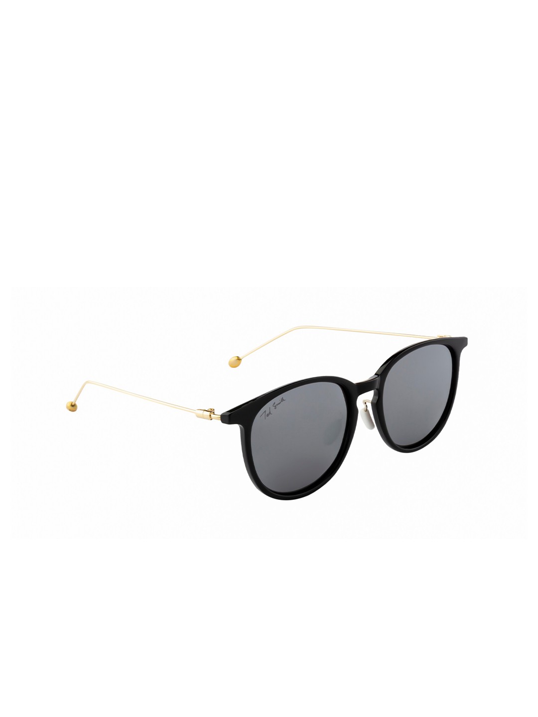 

Ted Smith Unisex Grey Lens & Black Round Sunglasses with UV Protected Lens