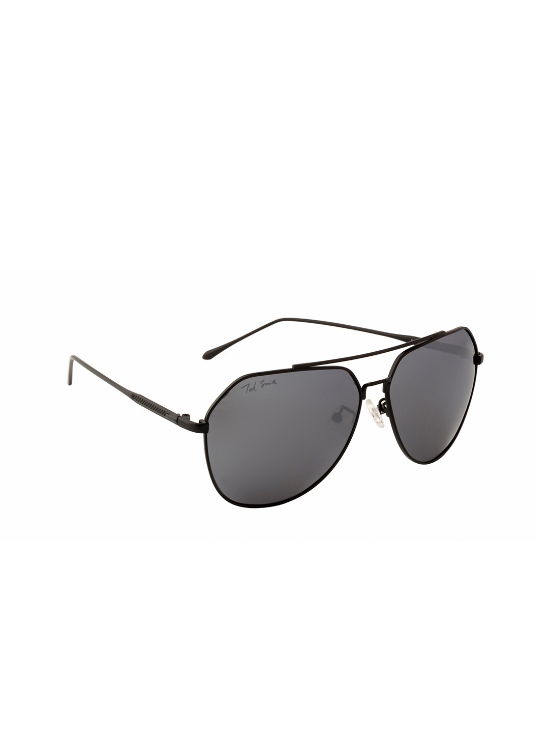 

Ted Smith Unisex Grey Lens & Black Aviator Sunglasses with Polarised Lens