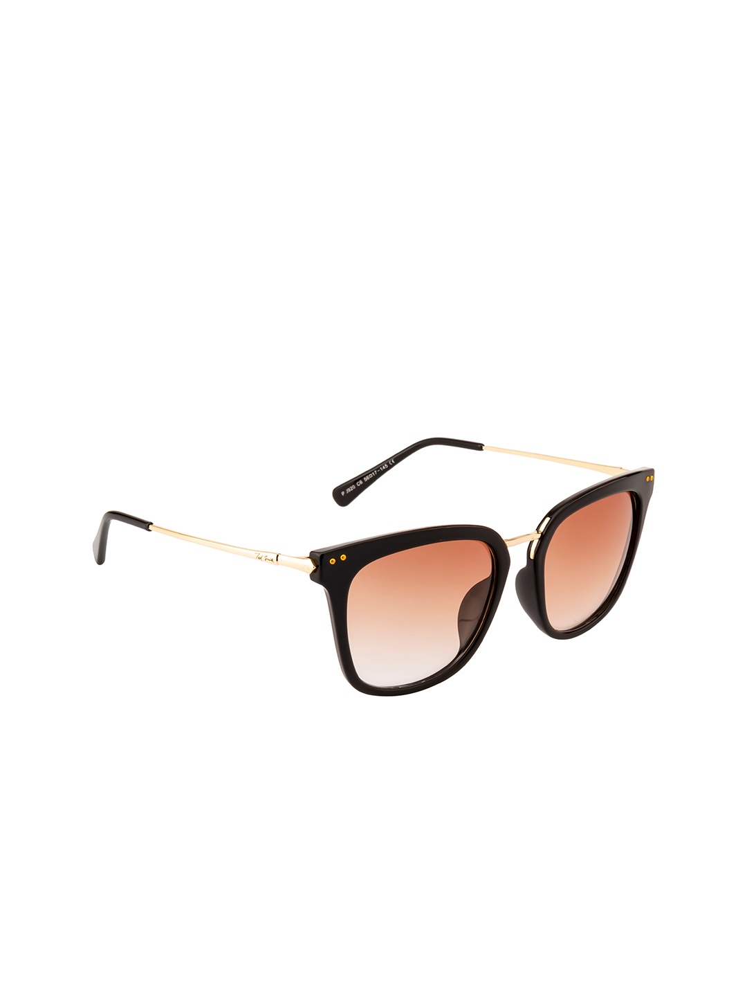 

Ted Smith Unisex Brown Lens & Black Wayfarer Sunglasses with UV Protected Lens