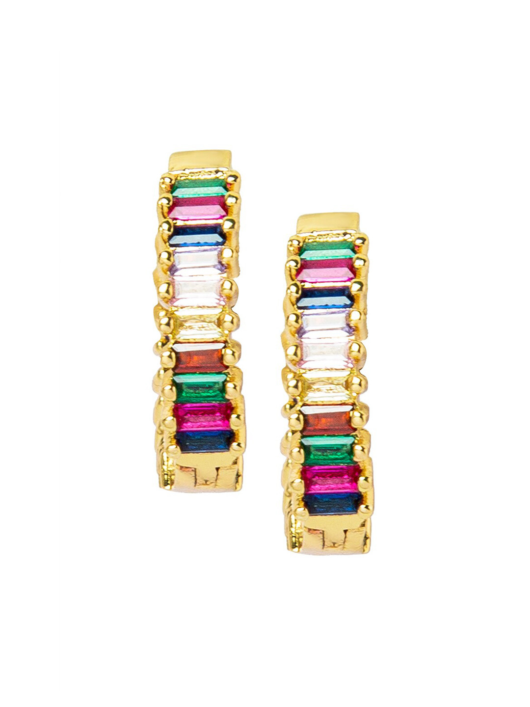 

Moon Dust Gold-Plated Multi-Coloured Circular Hoop Earrings