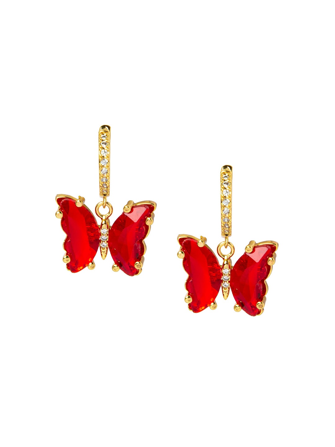 

Moon Dust Gold-Toned & Plated CZ-Studded Quirky Studs Earrings