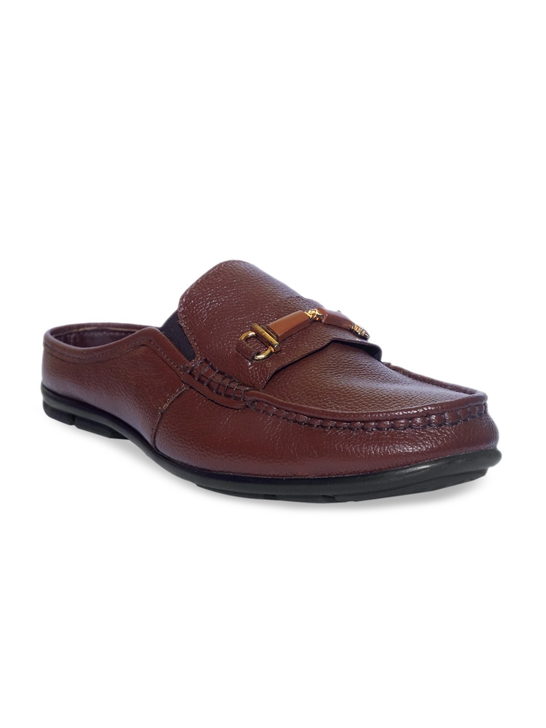 

LA BOTTE Men Brown Textured Leather Loafers