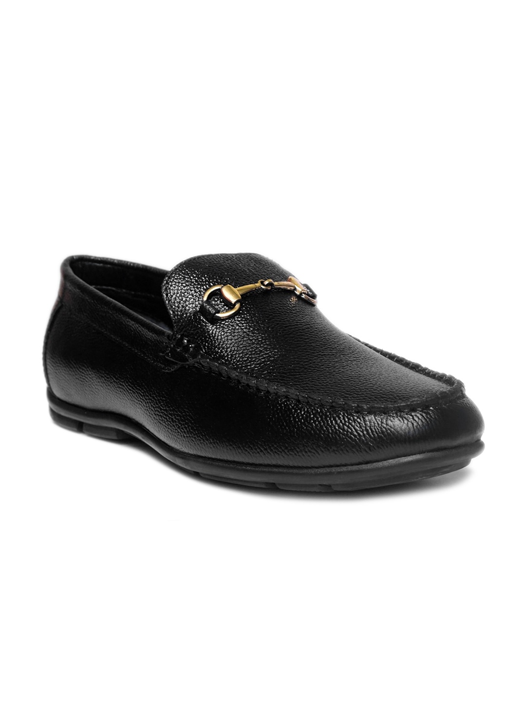 

LA BOTTE Men Black Textured Leather Loafers