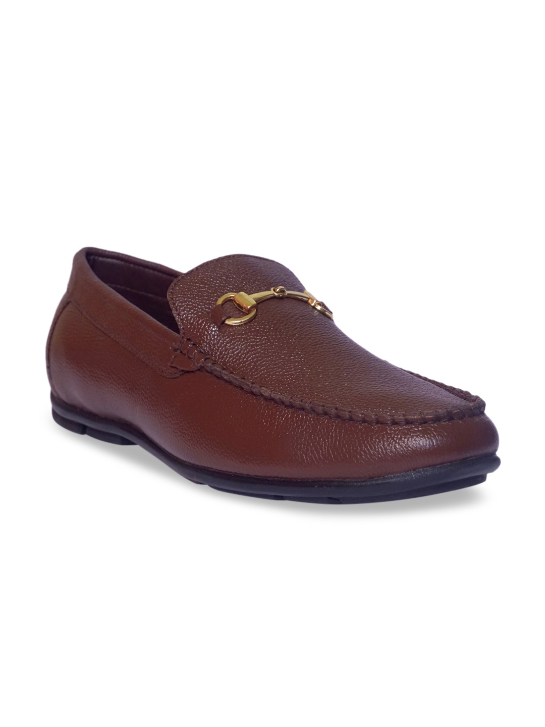 

LA BOTTE Men Brown Textured Leather Loafers