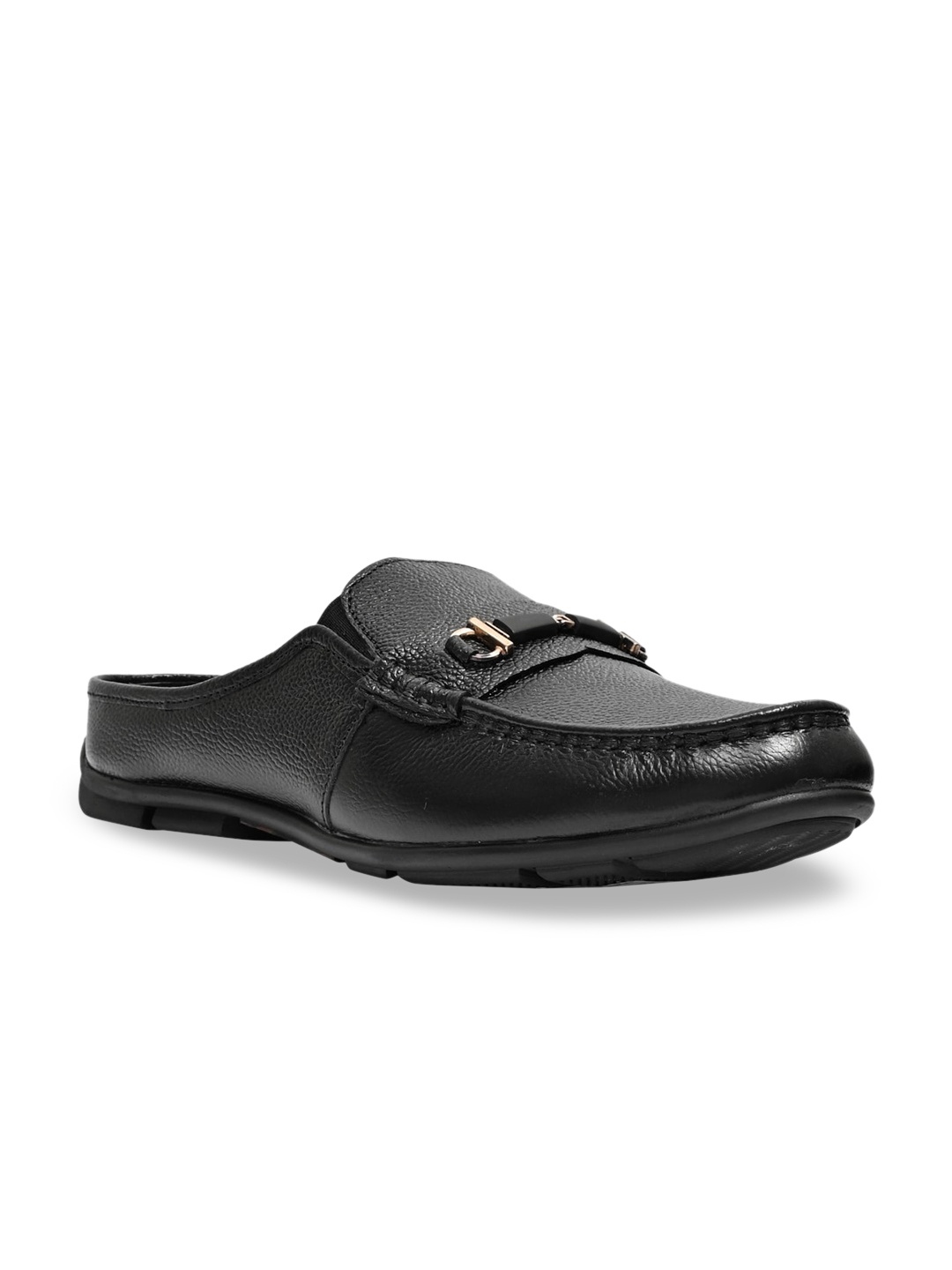 

LA BOTTE Men Black Textured Leather Slip On Loafers