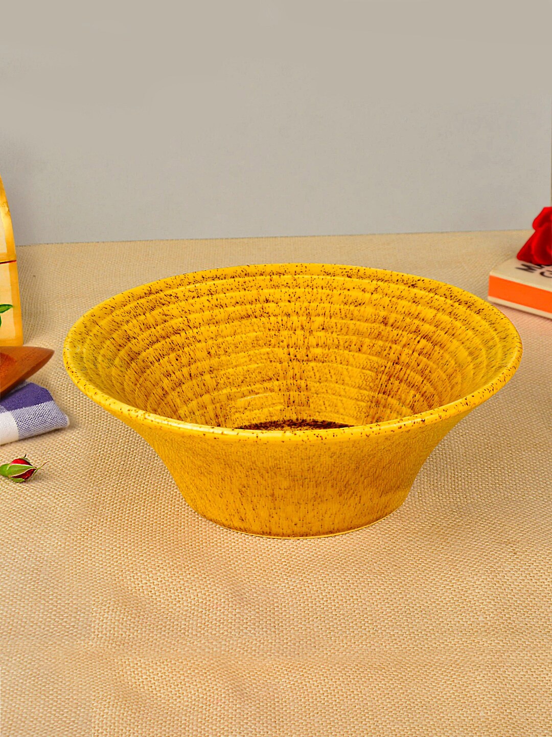 

StyleMyWay Mustard Yellow Solid Ceramic Serving Bowl