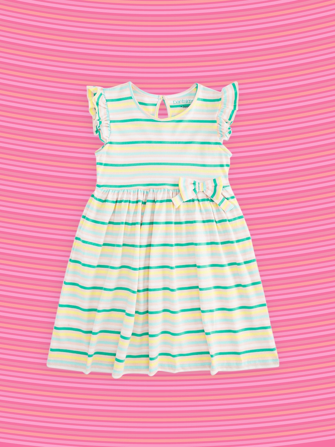 

Pantaloons Junior Multicoloured Striped A-Line Dress, Multi
