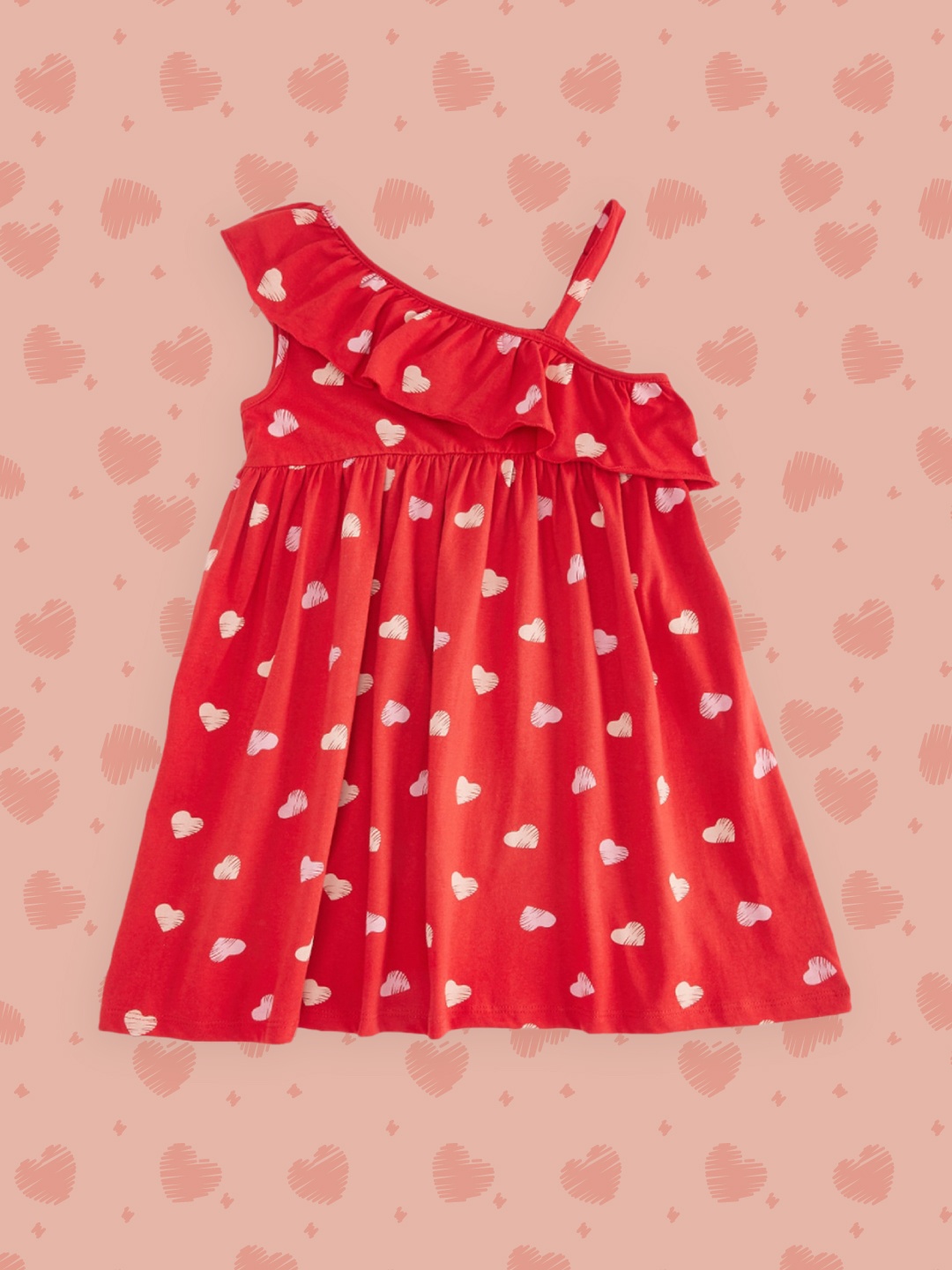 

Pantaloons Junior Red & White A-Line Dress