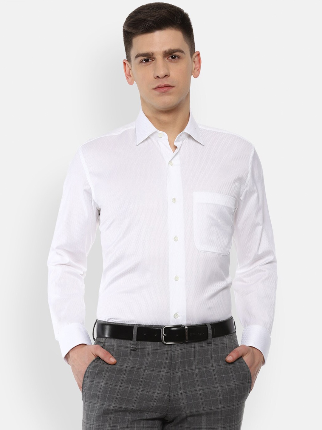 

Luxure by Louis Philippe Men White Pure Cotton Formal Shirt