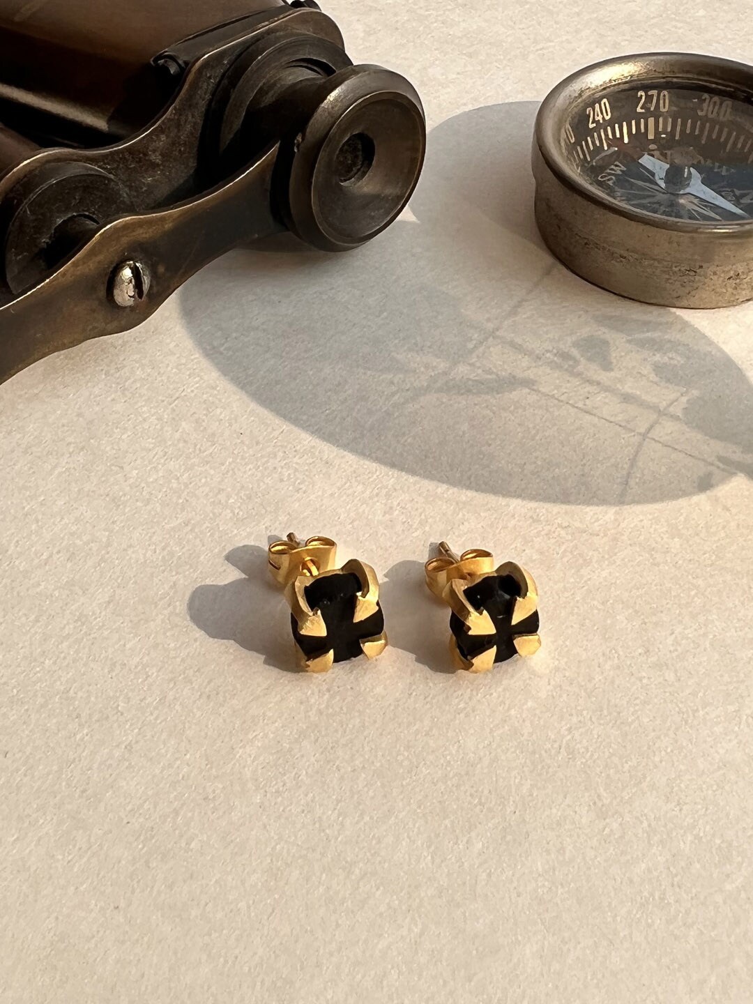 

Amaltaas Black & Gold-Toned Classic Studs Earrings