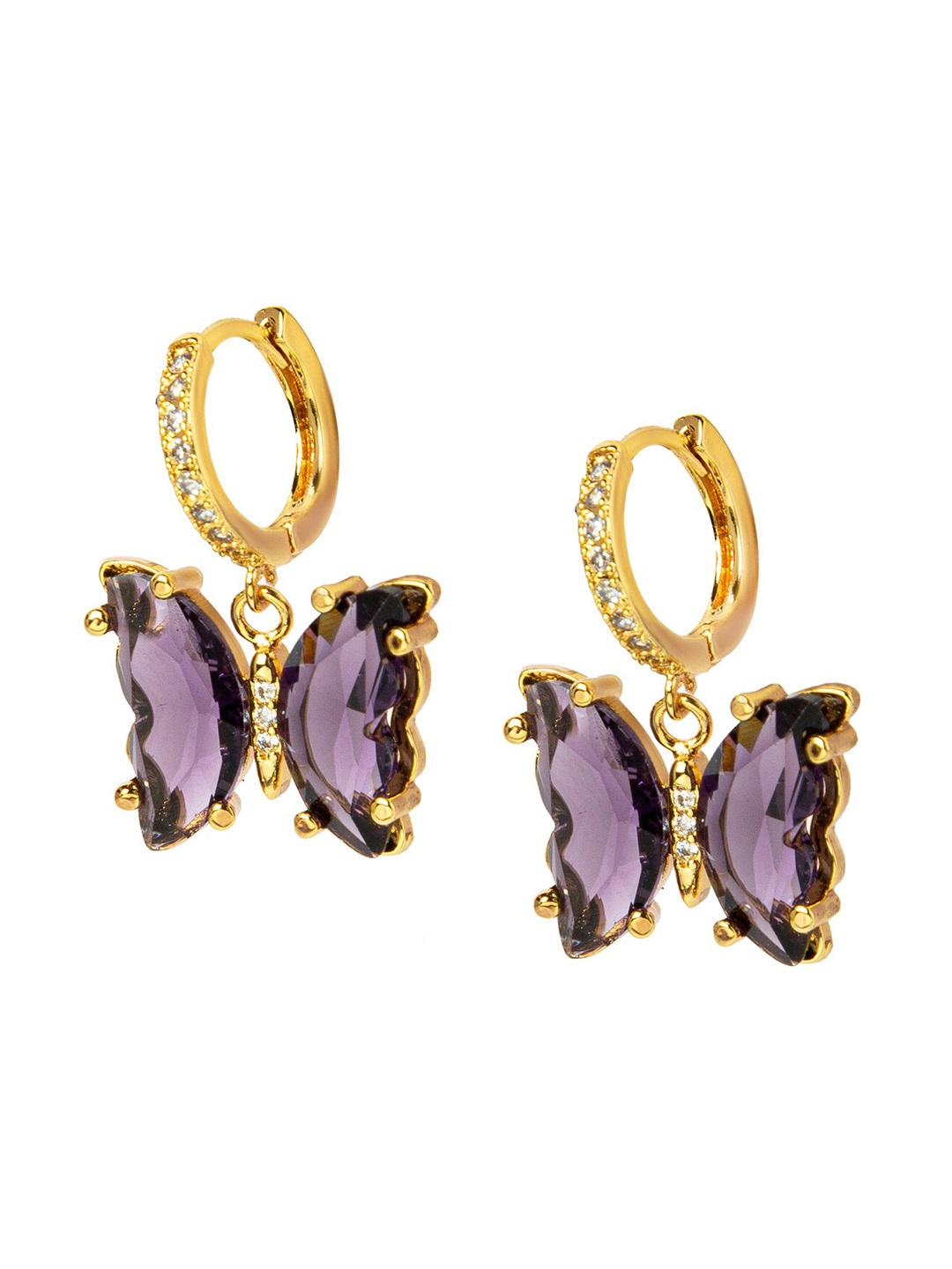 

Moon Dust Gold-Toned Quirky Hoop Earrings