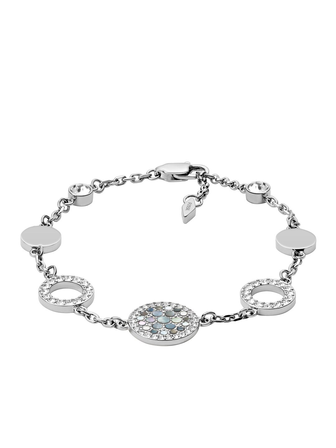 

Fossil Women Silver-Toned & Green Mother of Pearl Charm Bracelet